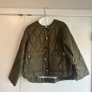 Ganni Detachable-Collar Quilted Jacket